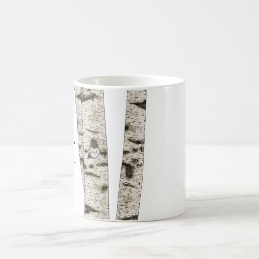 Gravierte Birch Tree Kaffee-Tasse Kaffeetasse (Mittel)