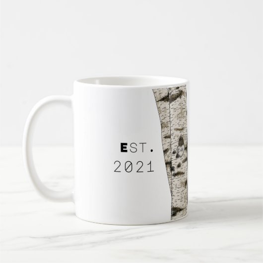 Gravierte Birch Tree Kaffee-Tasse Kaffeetasse (Links)