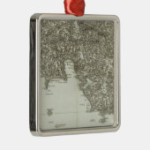 Gravierte Karte von Frankreich 2 Silbernes Ornament (Rechts)