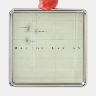 Gravierte Karte von Panama Silbernes Ornament