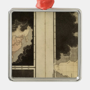 gravierte Karten der Welt Ornament Aus Metall