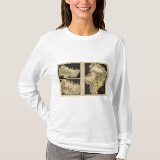 gravierte Karten der Welt T-Shirt (Vorderseite)