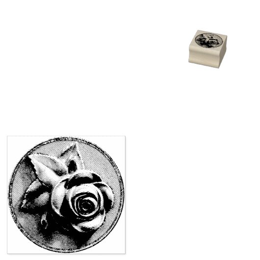 Gravierte Rose Gummistempel (Stempel)