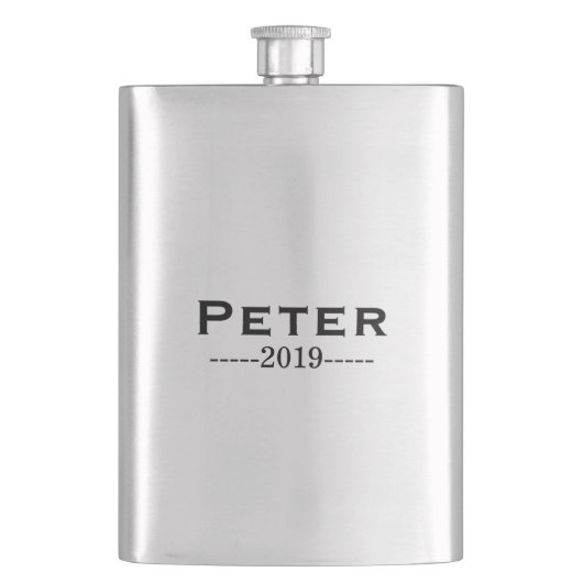Gravierte Trauzeugen Silver Flask Flachmann (Vorderseite)
