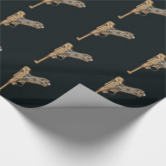 Gravierter antiker Gewehr-Kollektor Geschenkpapier (Ecke)