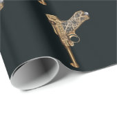 Gravierter antiker Gewehr-Kollektor Geschenkpapier (Rolleneckpunkt)