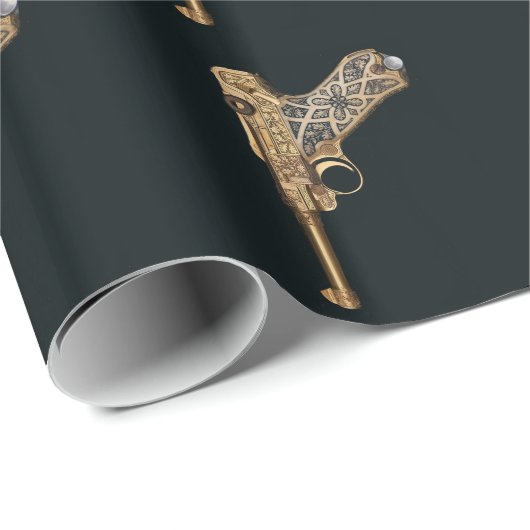 Gravierter antiker Gewehr-Kollektor Geschenkpapier (Rolleneckpunkt)