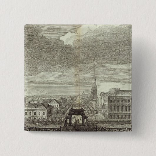 Gravierter Blick auf Sankt Petersburg 6 Button (Vorderseite)