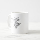 Gravierter Kaffeebecher Geburtsblumen-Becher, Pers Kaffeetasse (Vorderseite Links)