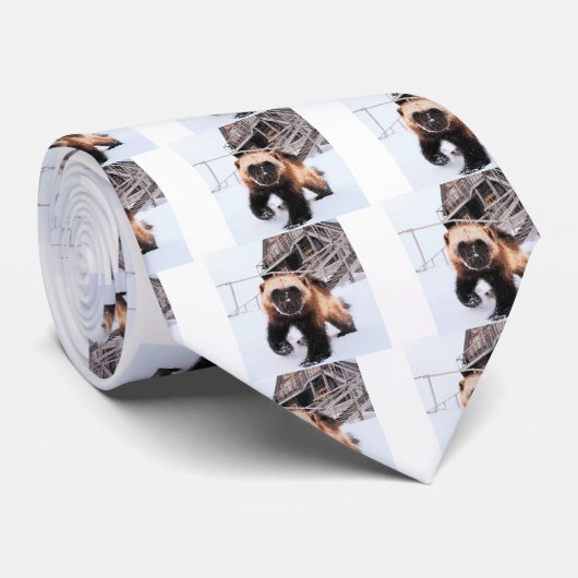 Gravierter Vielfrass Krawatte (Gerollt)