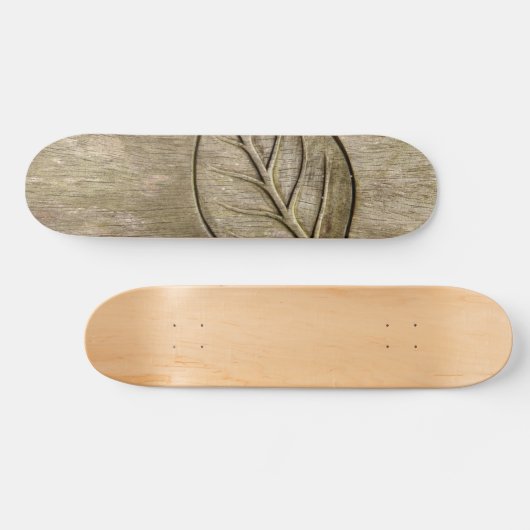 Graviertes Blatt Skateboard (Horizontal)