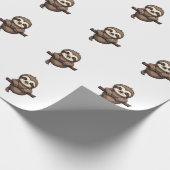 Graviertes Faultier-T-Shirt Vintage-Tierkunst (2) Geschenkpapier (Ecke)