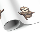 Graviertes Faultier-T-Shirt Vintage-Tierkunst (2) Geschenkpapier (Rolleneckpunkt)