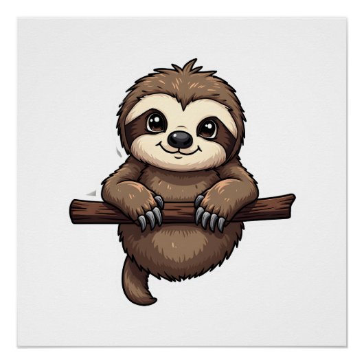 Graviertes Faultier-T-Shirt Vintage-Tierkunst (2) Poster (Vorderseite)