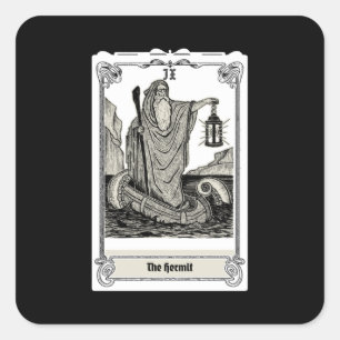 Gravierungszeichen Tarot Hermit IX Quadratischer Aufkleber