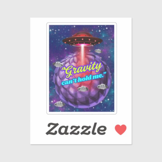 GRAVITÄT KANN MICH NICHT HALTEN AUFKLEBER (Blatt)