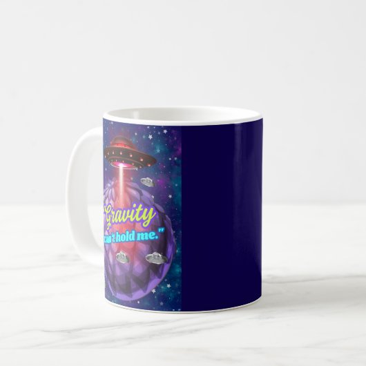 GRAVITÄT KANN MICH NICHT HALTEN KAFFEETASSE (Vorderseite Links)