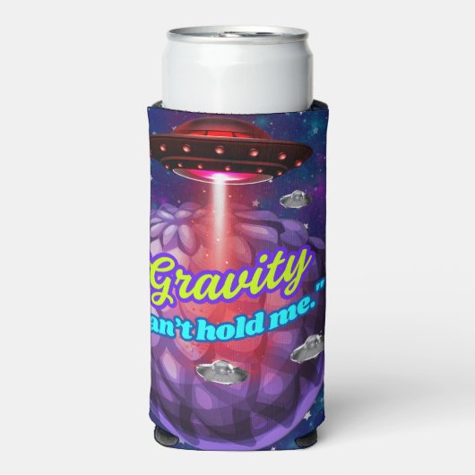 GRAVITÄT KANN MICH NICHT HALTEN SELTERS DOSENKÜHLER (Seltzer Vorderseite)