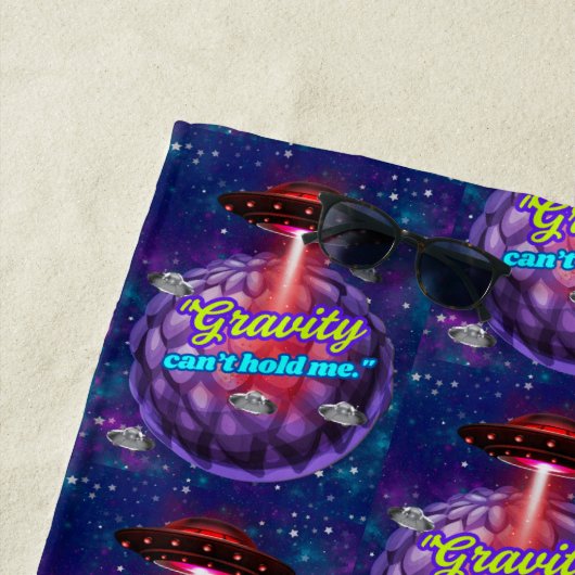 GRAVITÄT KANN MICH NICHT HALTEN STRANDTUCH (Beispiel)