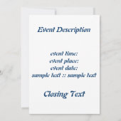 Gravitations Blueshift Einladung (Rückseite)