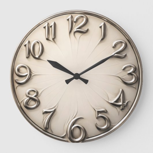 Gravitationsdrift — Surreal verzerrte Ziffern Große Wanduhr (Vorderseite)