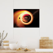 Gravitationslinse - Schwarzes Loch und Milchstraße Poster (Küche)