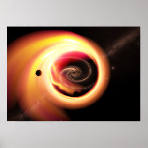 Gravitationslinse - Schwarzes Loch und Milchstraße Poster