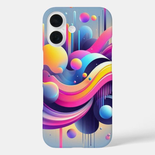 Gravity Flow: Neon Abstract Art Phone Case (Rückseite)
