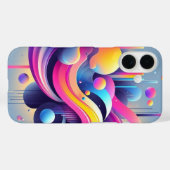 Gravity Flow: Neon Abstract Art Phone Case (Rückseite (Horizontal))