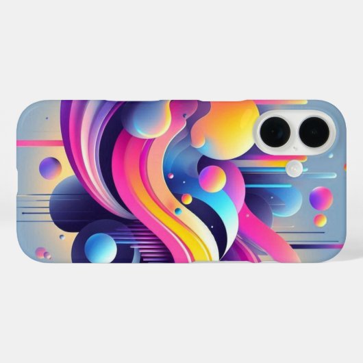 Gravity Flow: Neon Abstract Art Phone Case (Rückseite (Horizontal))