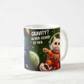 Gravity? Never Heard of Her. Cute Space Cat Kaffeetasse (VorderseiteRechts)