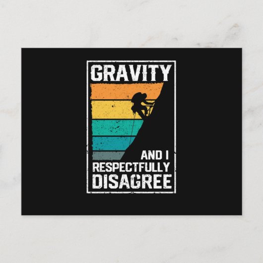 Gravity und ich sind respektvoll anderer Meinung Postkarte (Vorderseite)