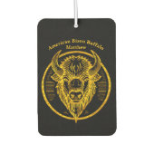 Gravur Bison Buffalo Head in Circle Design Autolufterfrischer (Vorderseite)