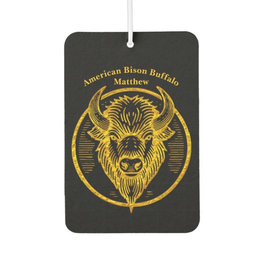 Gravur Bison Buffalo Head in Circle Design Autolufterfrischer (Vorderseite)