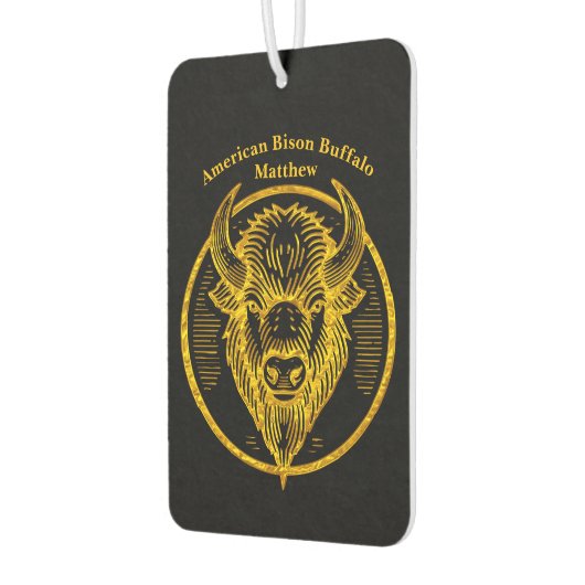 Gravur Bison Buffalo Head in Circle Design Autolufterfrischer (Links)