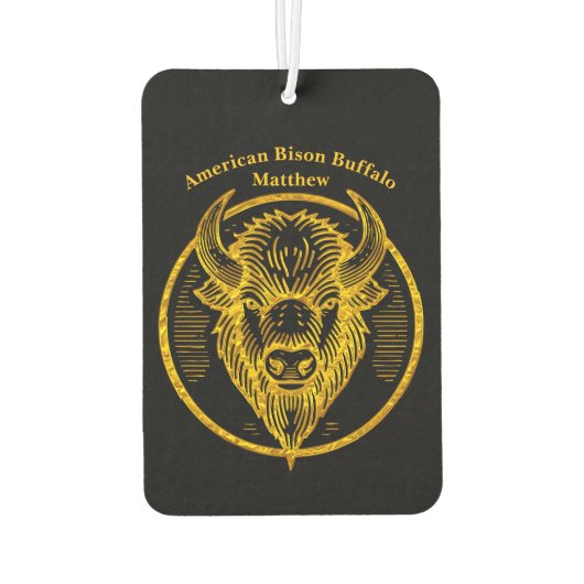 Gravur Bison Buffalo Head in Circle Design Autolufterfrischer (Rückseite)
