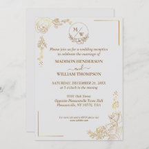 Gravur der Hochzeitsempfehlung für Golden Floral
