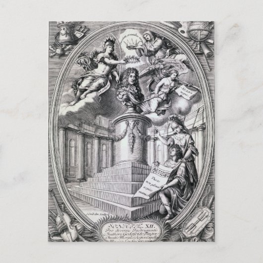 Gravur für Gottfried Finger, 1688 Postkarte (Vorderseite)