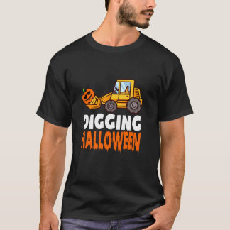 Gravur Halloween Pumpkin Truck Ausgrabungsgraben T T-Shirt