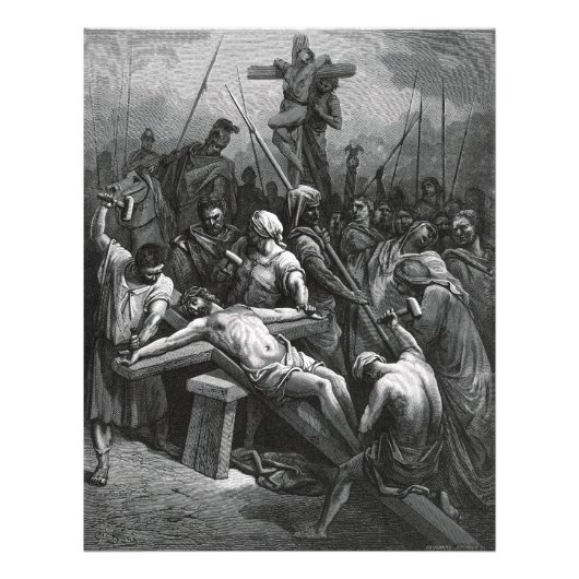 Gravur Jesus Crucifixion 1866 von Gustave Dore Fotodruck (Vorne)