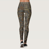 Gravur Muster Bronze monochrome Leggings (Rückseite)