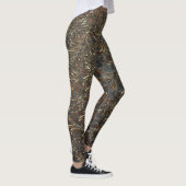 Gravur Muster Bronze monochrome Leggings (Rechts)