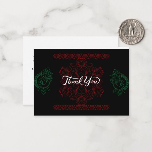 Gravur rot grün schwarz danke Karte (Vorderseite/Rückseite Beispiel)