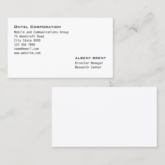 Gravur Visitenkarte (Vorne/Hinten)