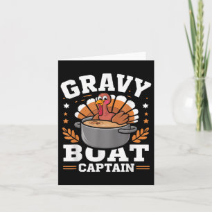 Gravy Boat Captain Funny Erntedank Turkey Dinne Karte