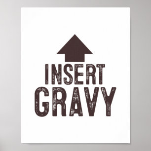 Gravy einfügen Thanksgiving zeigt mit Pfeil auf de Poster
