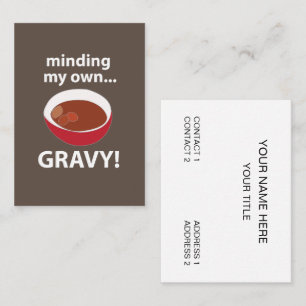 Gravy Kümmert Sich Um Seine Eigene Soße Essen Visitenkarte