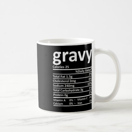 Gravy Nutrition Facts Fun Erntedank Weihnachten F Kaffeetasse (Rechts)