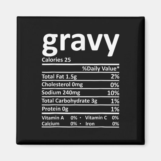 Gravy Nutrition Facts Fun Erntedank Weihnachten F Magnet (Vorne)