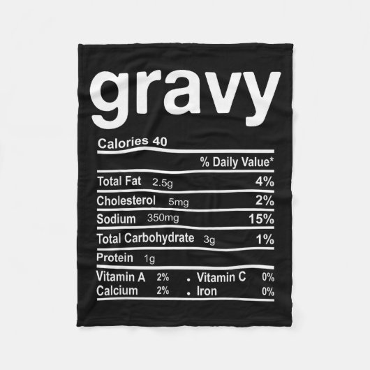 Gravy Nutrition Facts Funny Thanksgiving Christmas Fleecedecke (Vorderseite)